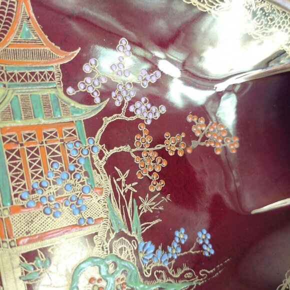 VINTAGE CARLTON WARE ROUGE ROYALE Japanese Mikado SERVING DISH 1930s ART DECO - Picture 8 of 16